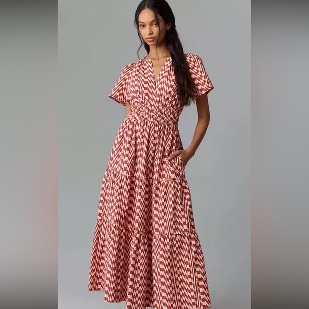 Sold out rare Anthropologie Somerset rose print maxi dress like new! Size small!